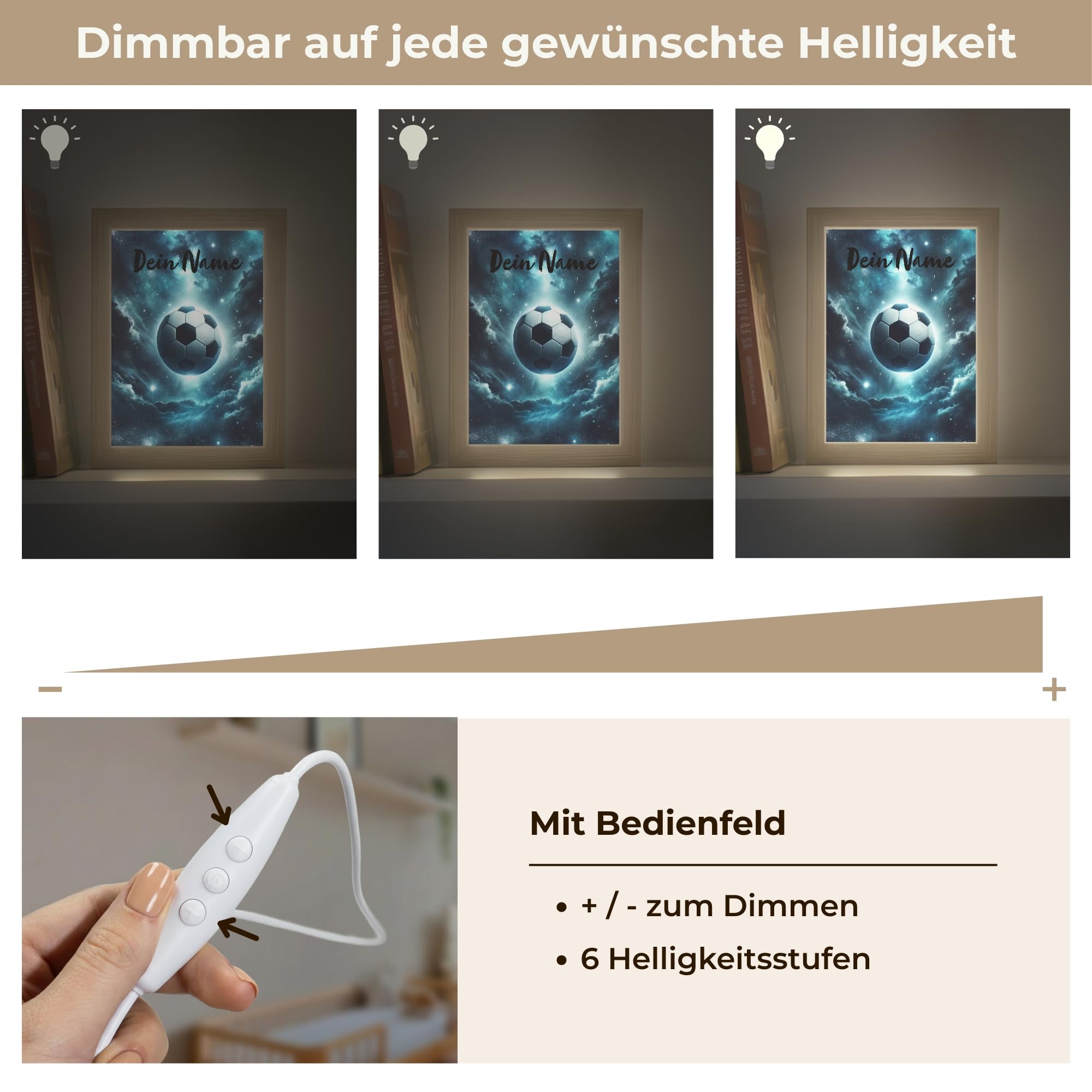 Nachtlichter & Schlummerleuchten Für Kinder Mit Name 15x20 cm Baby Nachtlicht Personalisiert Nachttischlampe Jugendzimmer Fußball - Galaxie - Raumfahrt - Sport - Blau