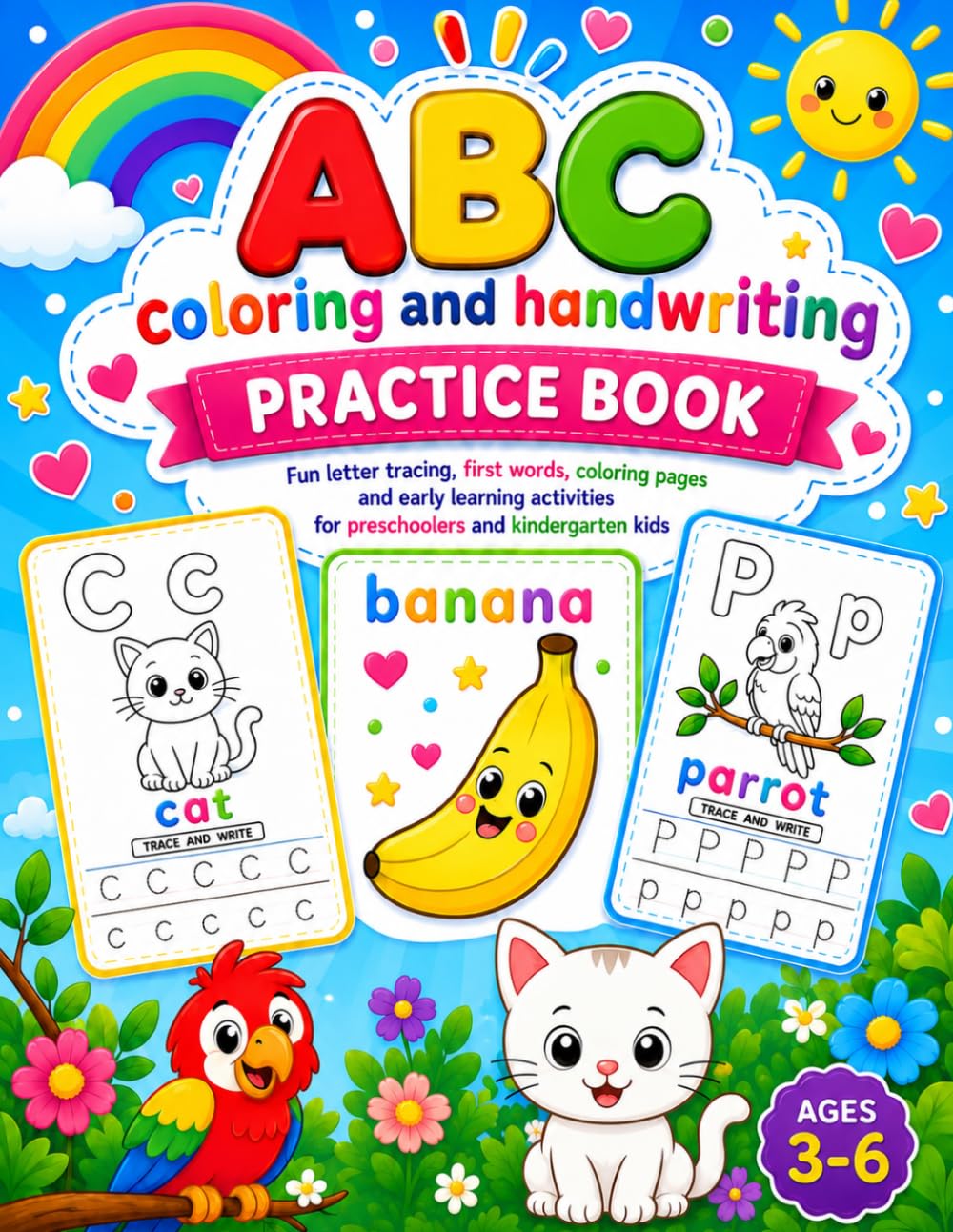 ABC Coloring & Tracing Book: 52 Fun Coloring Pages and Letter Tracing Activities – Single-Sided Pages to Prevent Bleed-Through and Perfect for Markers
