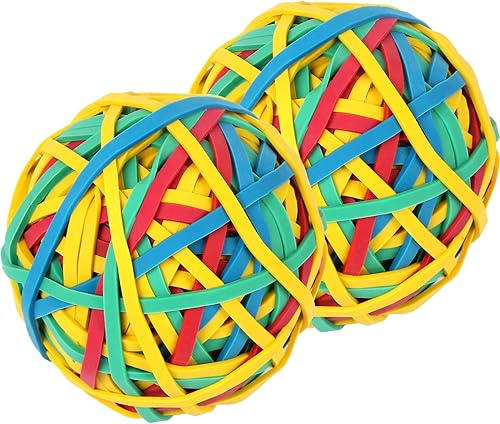 Miniatura 1 de AMUU Paquete de 2 bolas de goma de 300 piezas de 4 colores #33 bandas de goma para oficina, escuela, hogar, banda elástica fuerte, suministros de