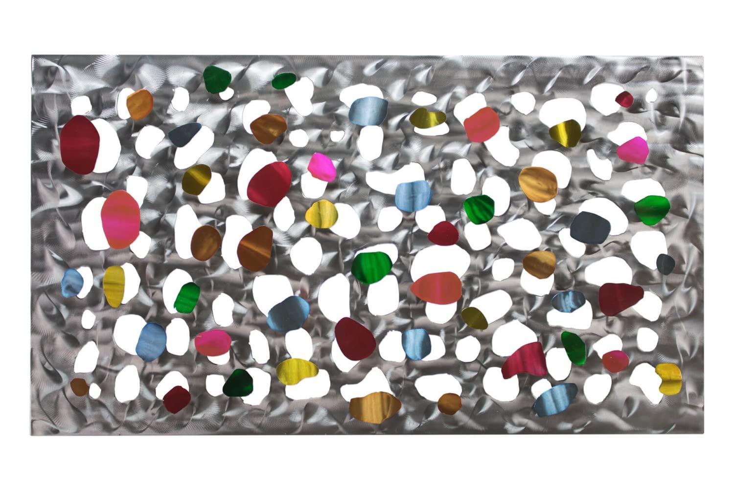 Kunstloft Escultura de Pared en Metal 'Magia Multicolor' 105x61x5cm Hecha a Mano