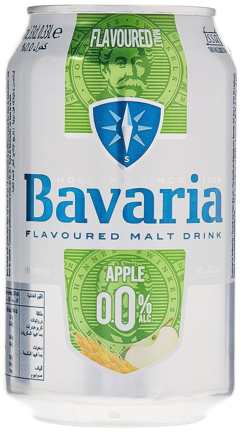 Bavaria Apple Non Alcoholic Malt Drink Can 330 ML Pack of 24