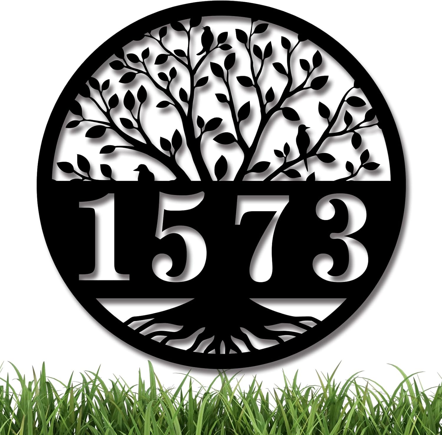 Custom Metal House Numbers for Outside,Personalized Address Numbers for House, Modern House Number Sign Plaque, Metal Address Yard Sign,Numbers for House Address (Tree of Life)