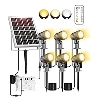 Faretti Solari Esterno 1200LM 6 IN 1, 2 Modalità Dinamiche Lampade Solare da Giardino