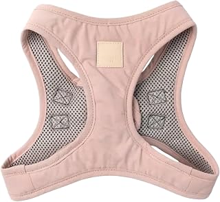 FuzzYard Life cotton step-in dog harness in soft blush