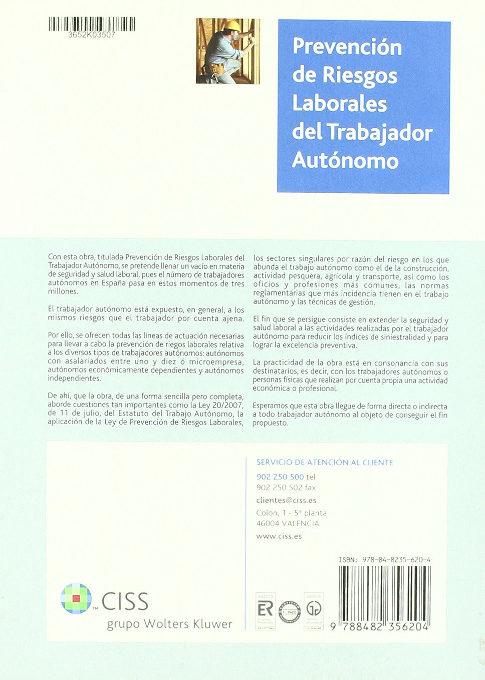 Prevención de riesgos laborales del trabajador autónomo (SIN COLECCION)