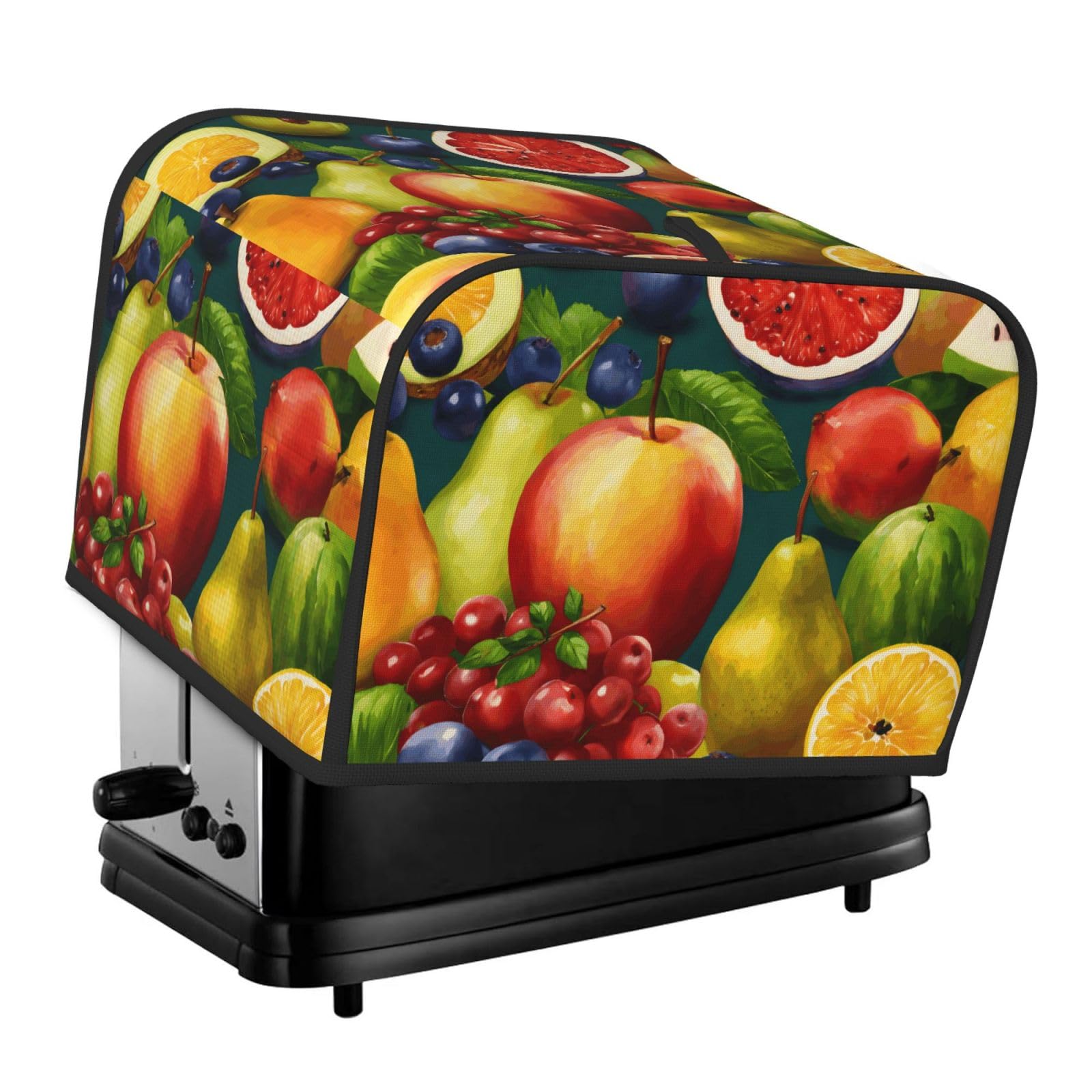 Healthy Food Print 4-Slice Toaster Cover Dustproof Waterproof Kitchen Appliance Protector For Bread