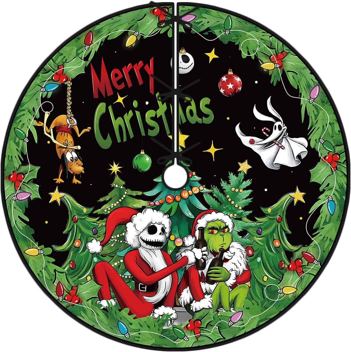 Christmas Tree Skirt 48 Inch Tree Collar Holiday New Year Winter Xmas Tree Decor Christmas Decorations for Home Party