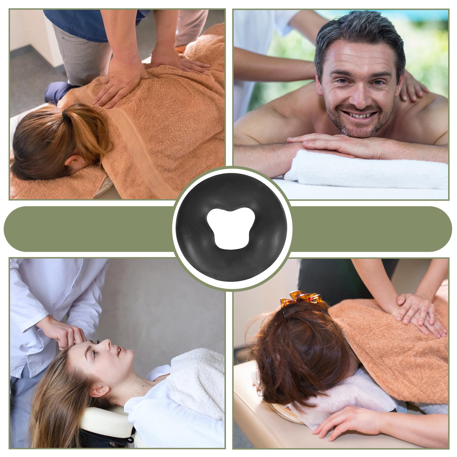 MAGICLULU Almohada De Spa Facial De Silicona Reutilizable Con Agujero Para Protección Facial En Camas De Masaje Para Estudiantes Y Oficinistas