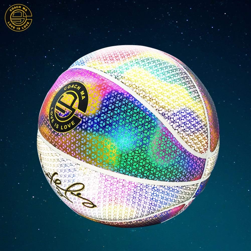 Yzpxdd Holographic Glowing Reflective Basketball Mens Official Nba