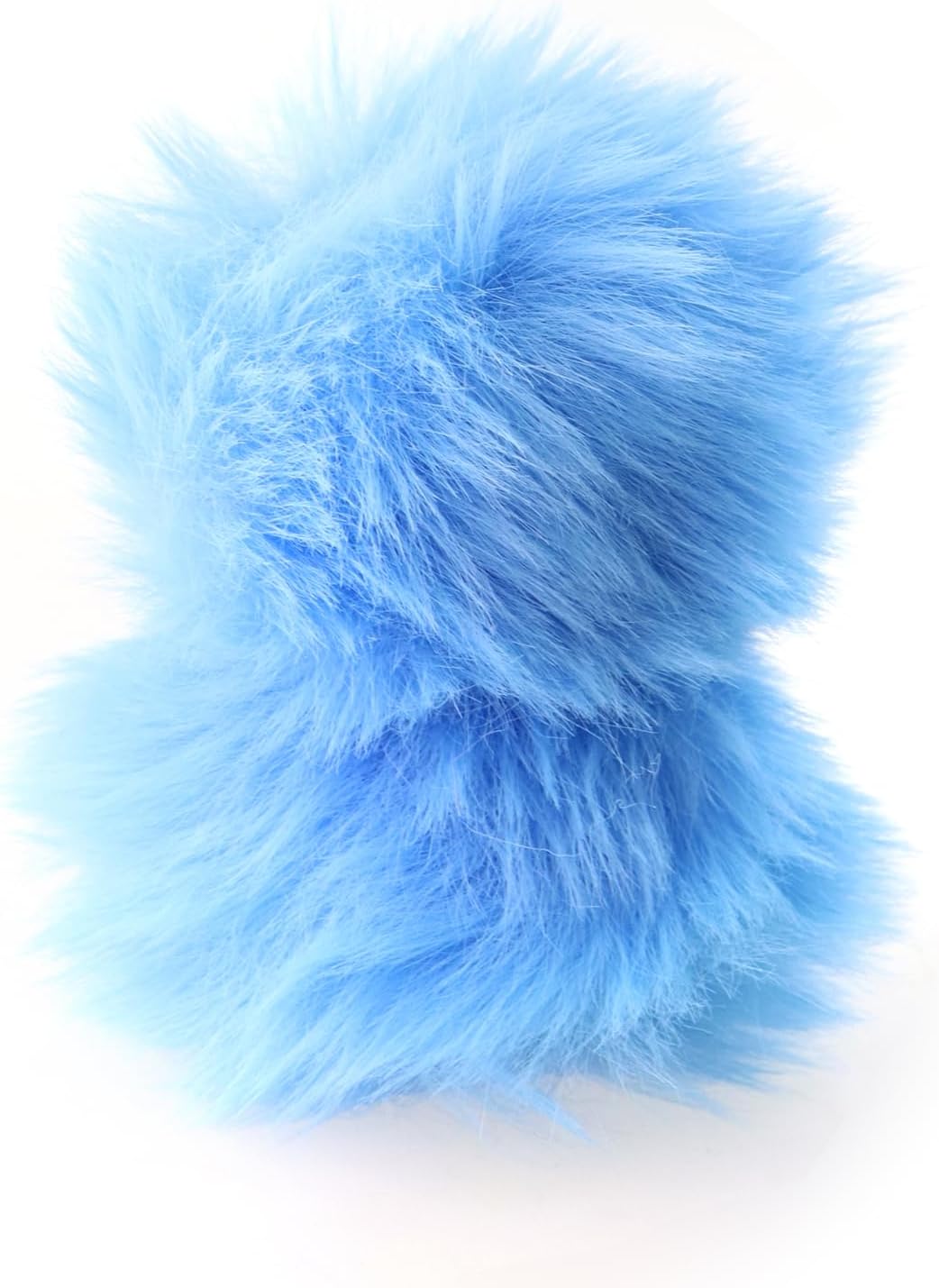 Caishun 10PCS Small Faux Rabbit Fur Pom Poms with Elastic Loops 2.75 Inches 60mm Light Blue for Hats Scarves Clothing Accessories Gloves Bag Charms Keychain Ornaments - Image 5