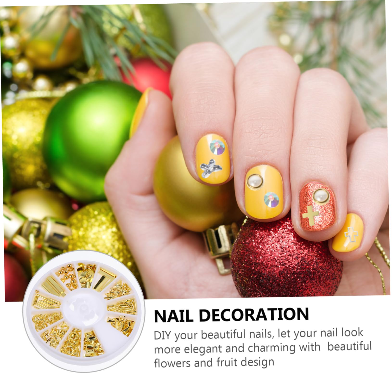 VICASKY 4 set Set Accessori Per Unghie Per Unghie Borchie Per Unghie Decorazioni Per Nail Art Ciondoli Per Unghie Accessori Per Unghie Decorazioni Per 9 scatole*4