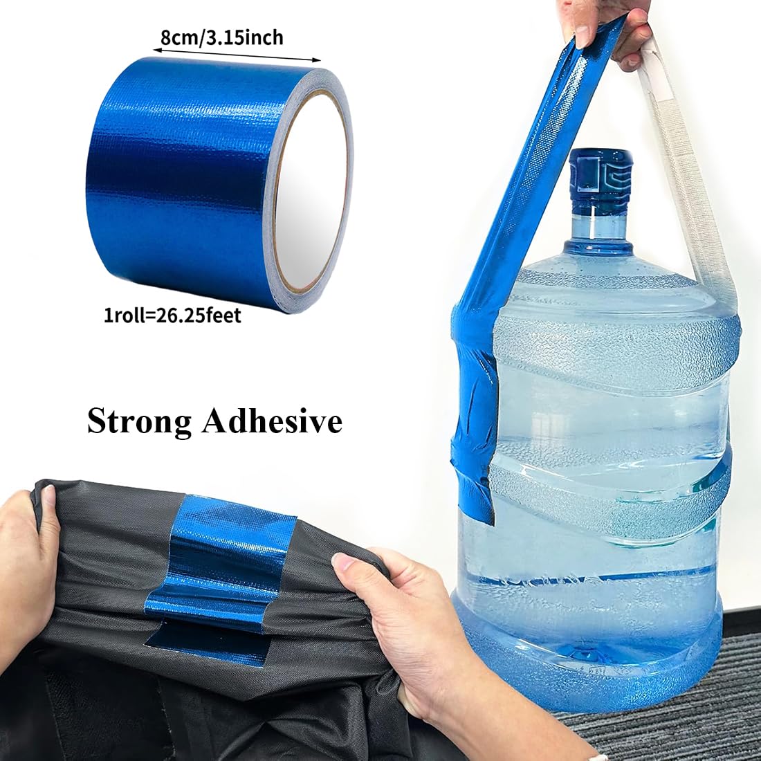 Awning Repair Tape for Tarp, Heavy Duty Outdoor Repair Tape for Canvas, Boat Covers, Tent, Sail Tape, Tear Repair Patch Kit, Waterproof, UVproof Duct Tape 3.15