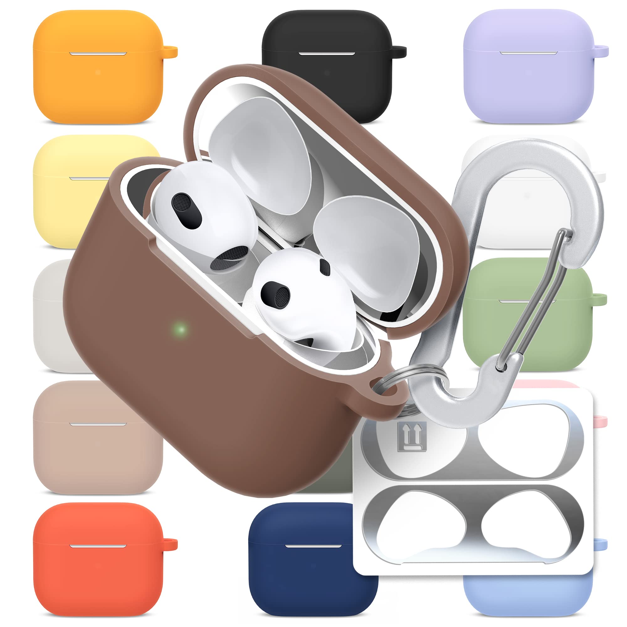 [3 in 1] AirPods Pro 3 Silicone Case + Anti-Lost Carabiner + Dust Guard Metal Film, Protective Cover with Keychain for Apple AirPods Pro3 (2025) — view 27