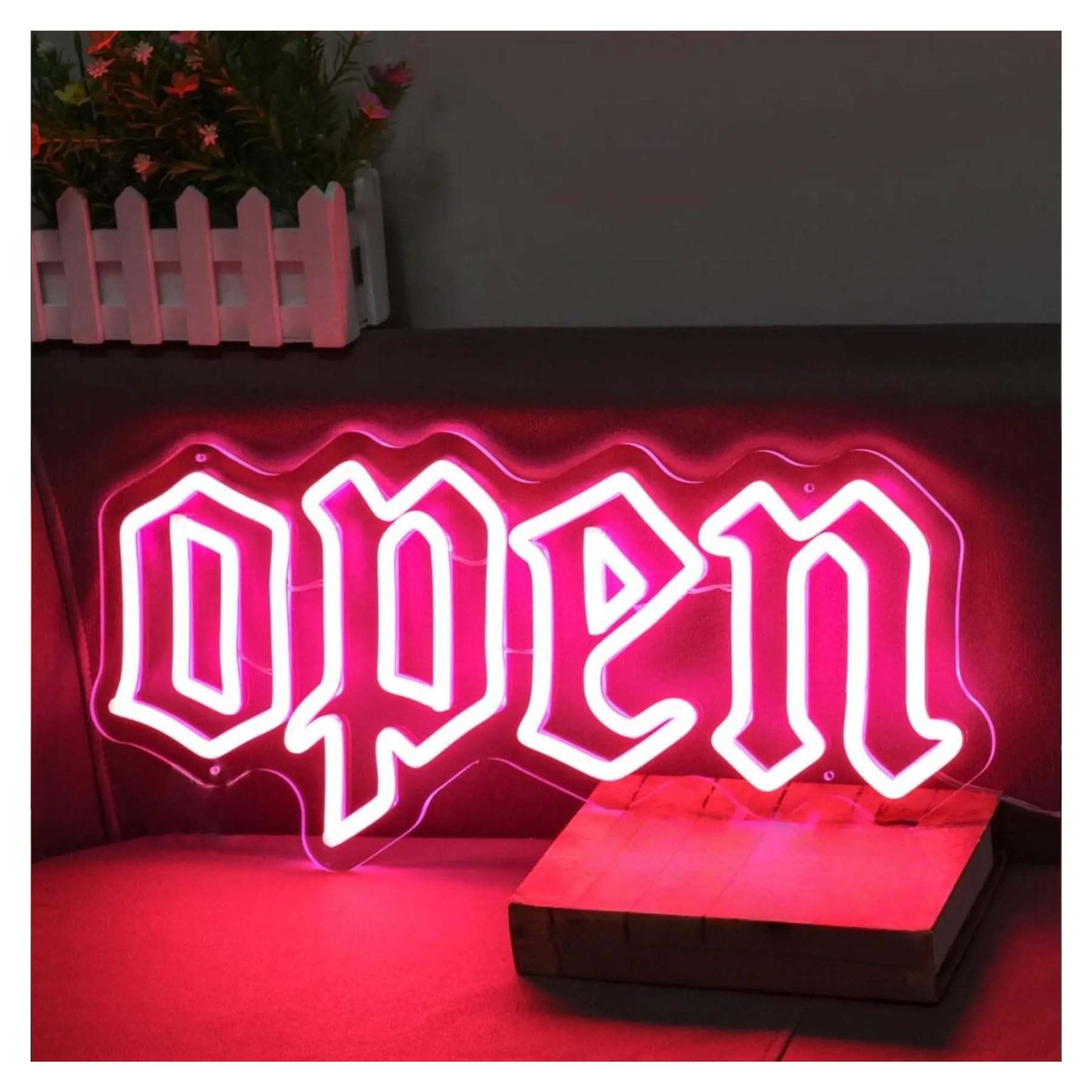 SHOUXI Sign Lamp Open Neon Sign Light Dimmable for Business Tattoo Shop Restaurant Hotel Office Stores Wall Decor Signs Illuminated 45cm(A)
