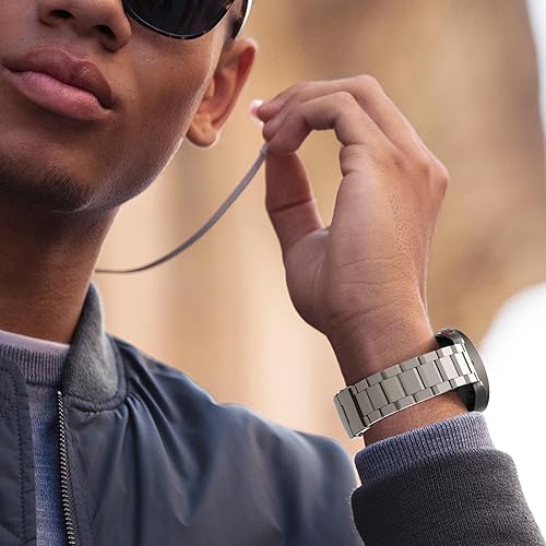 Miniatura 7 de KADES Correa de repuesto de metal para Galaxy Watch 5 Pro de 1.77 pulgadas, 0.78 pulgadas para hombre, grande, XL, para Galaxy Watch 5 4 Band de