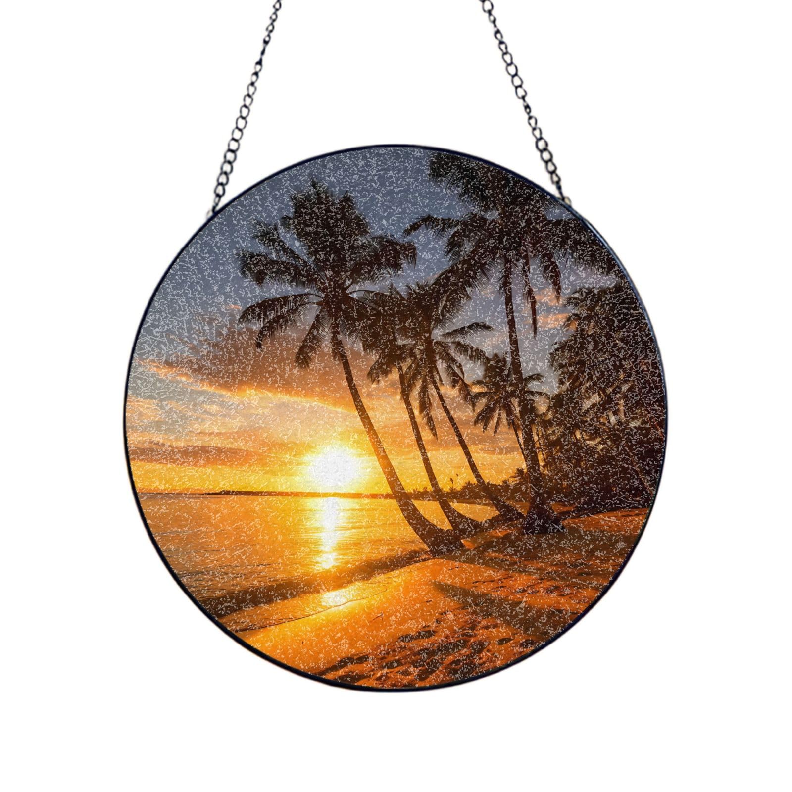 Phayah Coco Print Stained Glass Window Hanging Sun Catchers Decoration Mother'S Day Birthday Gifts For Home Garden Porch 8in（20cm）