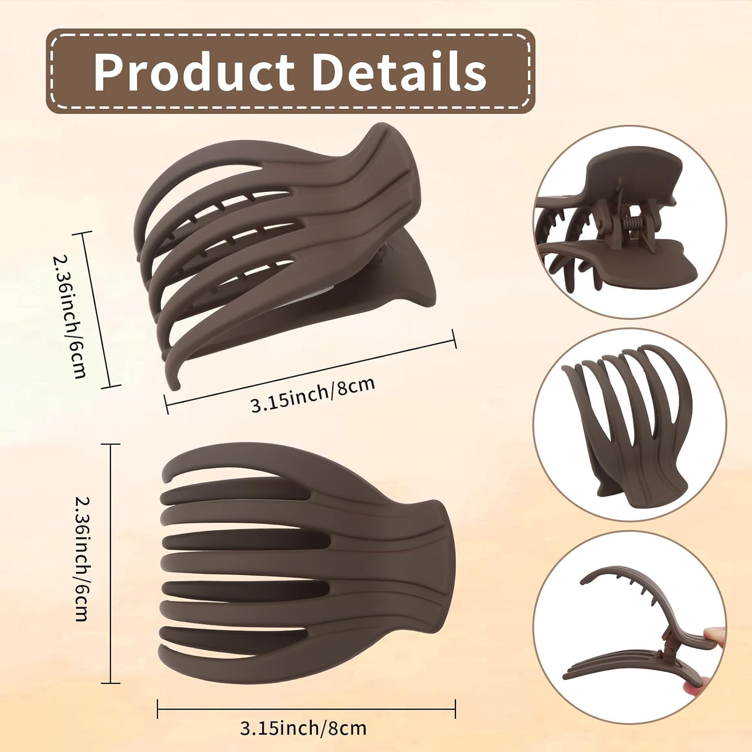 4Pcs Flat Hair Clips for Women French Claw Alligator Concord Flat Hair Clips Fashion Accessories for Women Girls - Image 2