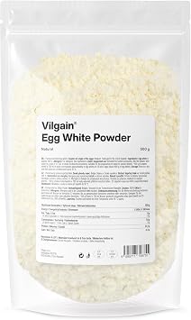 Vilgain Dried Egg Whites Powder - High Protein, Zero Fat Sugar Cholesterol - for Baking, Smoothies, Cooking - 500g, Pasteurised, Unflavoured - Keto & Gluten Free, Paleo Friendly - Egg White Protein