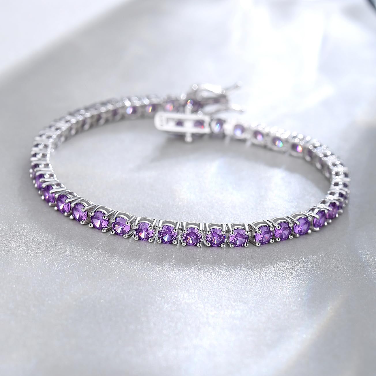 FANCIME Bracciale Tennis in Argento Sterling 925 Massiccio Regalo Zirconi Matrimonio Romantico Gioielli per Donna Ragazza Mamma Moglie Figlia Amica