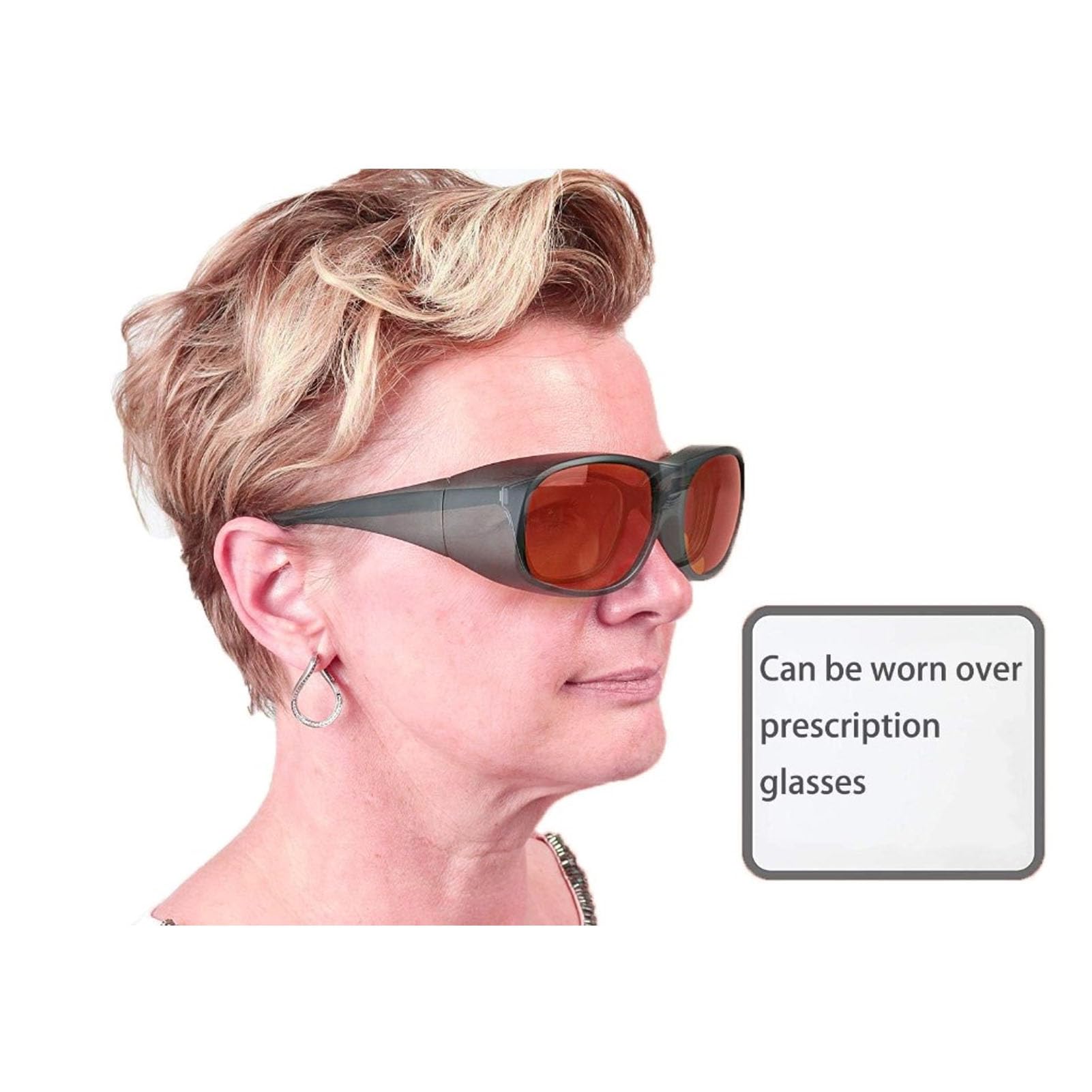 Generic Laserowe Okulary Ochronne OD6 Skuteczna Ochrona urządzeń do Odmładzania Skóry Lekka Czarna Oprawka