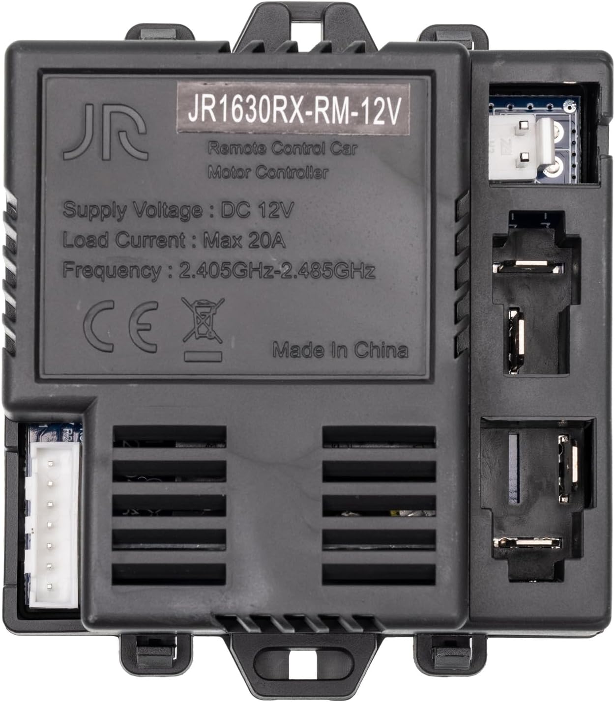 JR1630RX-RM-12V 2.4G 2.4G Black Remote Control and Receiver, for Kids Powered Wheels, 12 Volt Control Box Motherboard Accessories Ride On Car Replacement Parts