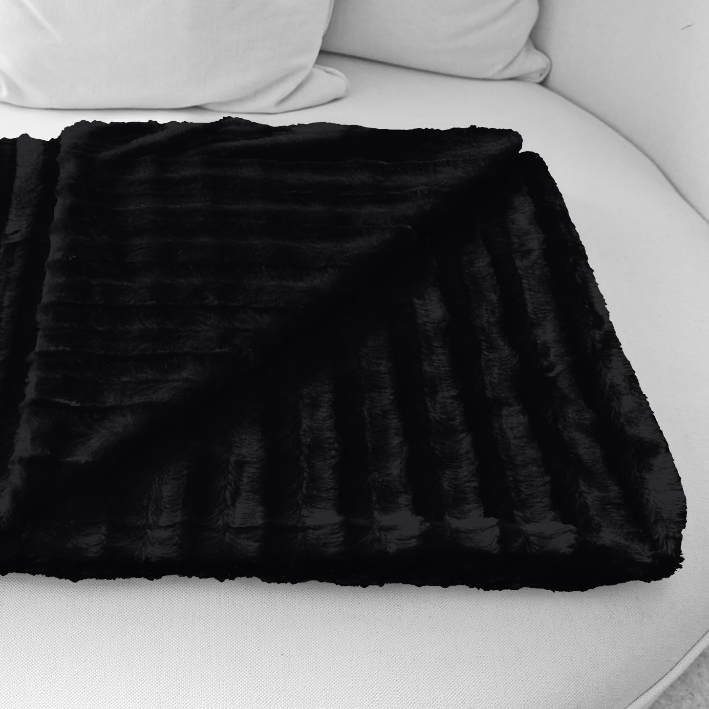 Brandsseller Coperta in finta pelliccia, double-face, Poliestere, Nero , 220 x 240 cm