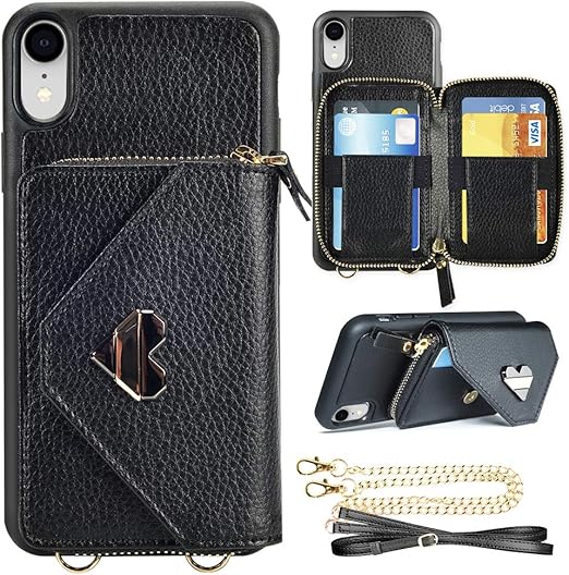 Iphone xr wallet case with zipper Clearance