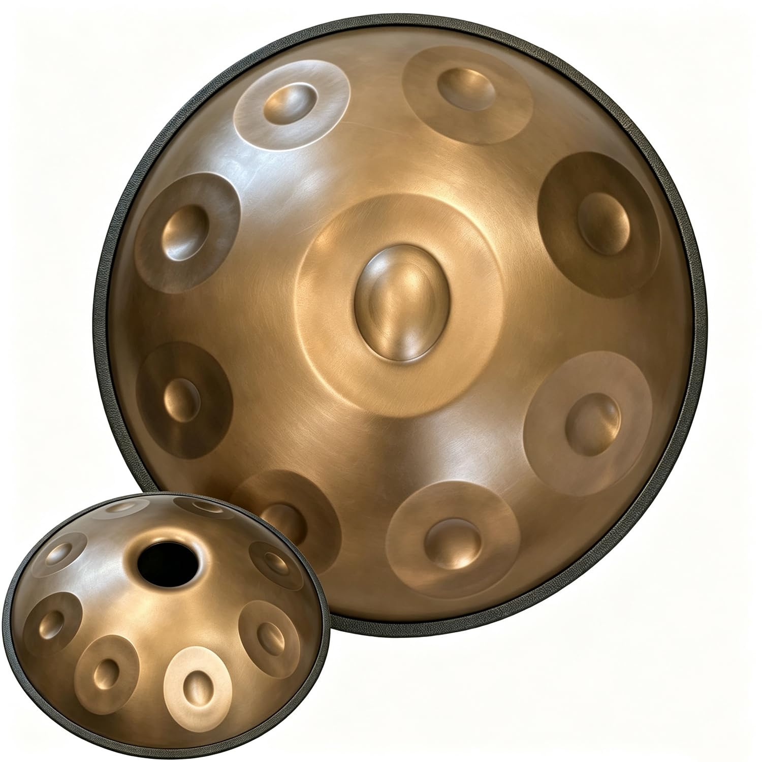 Ręczny bęben dla dorosłych – 56 cm D moll 17 nut, 440 Hz, stalowy bęben ręczny z miękką torbą, młotkiem, stojakiem, bezpyłową tkaniną, harmonijna perkusja dla uzdrawiania dźwiękiem, medytacji, jogi