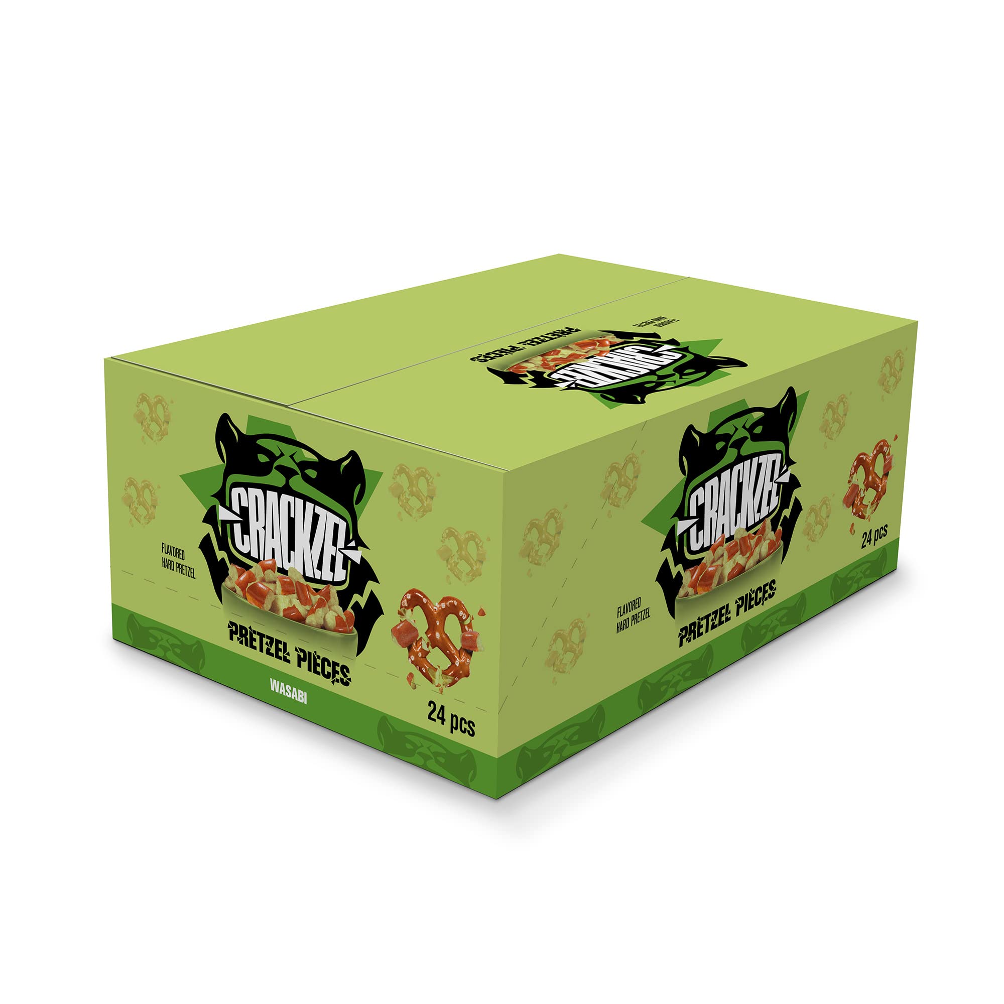 Crackzel Wasabi Pretzel Pieces 24 x 85 gr - Piezas de pretzel con especias de wasabi