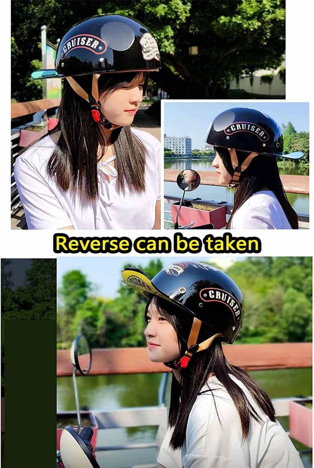 Mezzo Casco Moto Vintage Tedesco Casco A Faccia Aperta Retrò Omologato ECE Cappellino Baseball Caschi Jet E Demi-Jet Con Visiera Parasole Donna Uomo Adulto Casco A Scodella