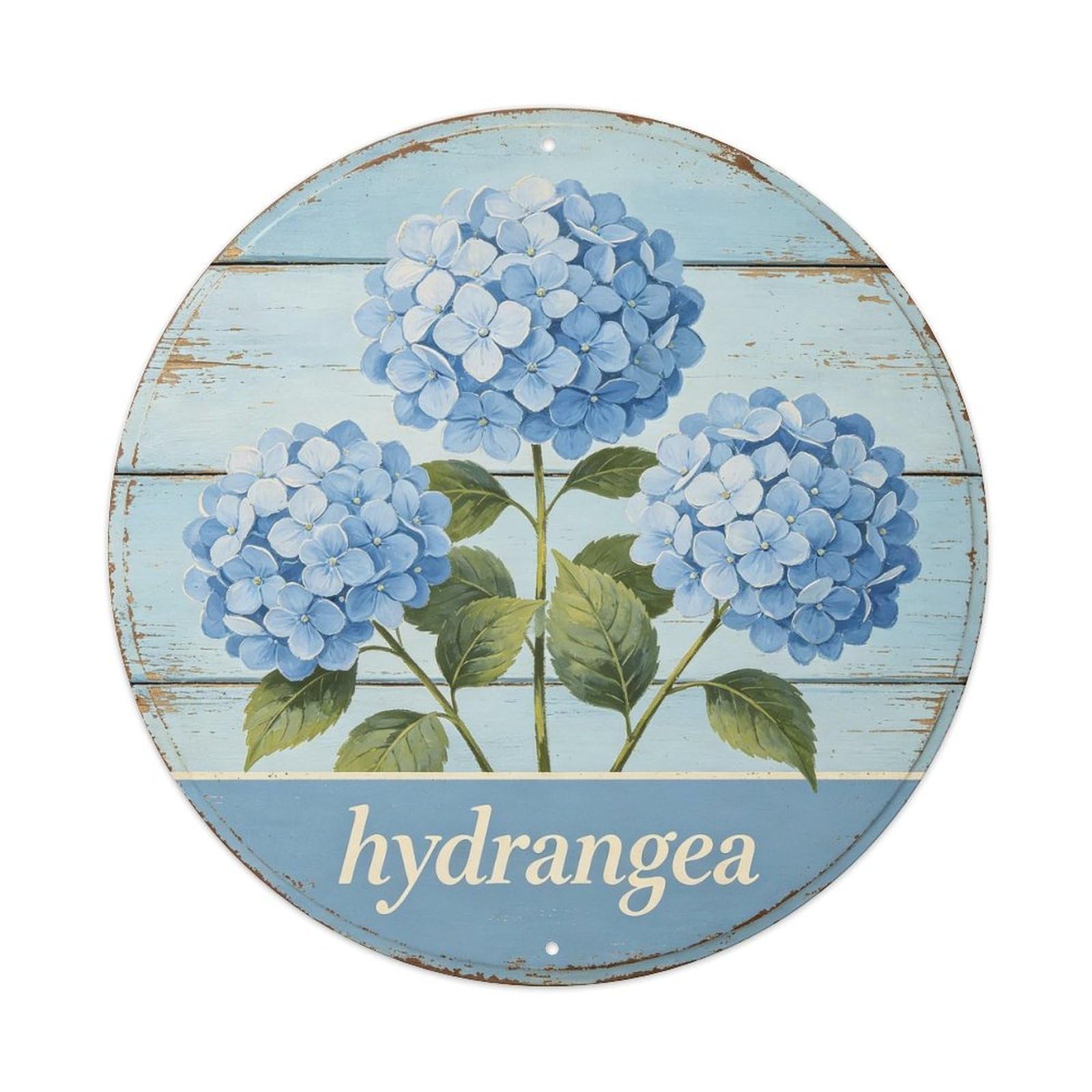 Hydrangea Metal Tin Sign Plaque