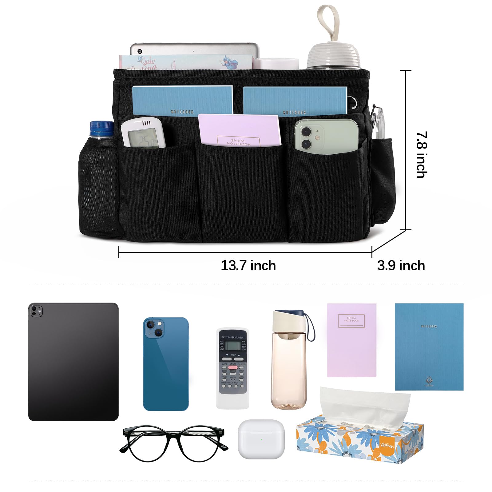 Kanrichu Organiseur De Chevet U2013 Lot De 2 Supports De Sac à Suspendre Avec Poches Pour