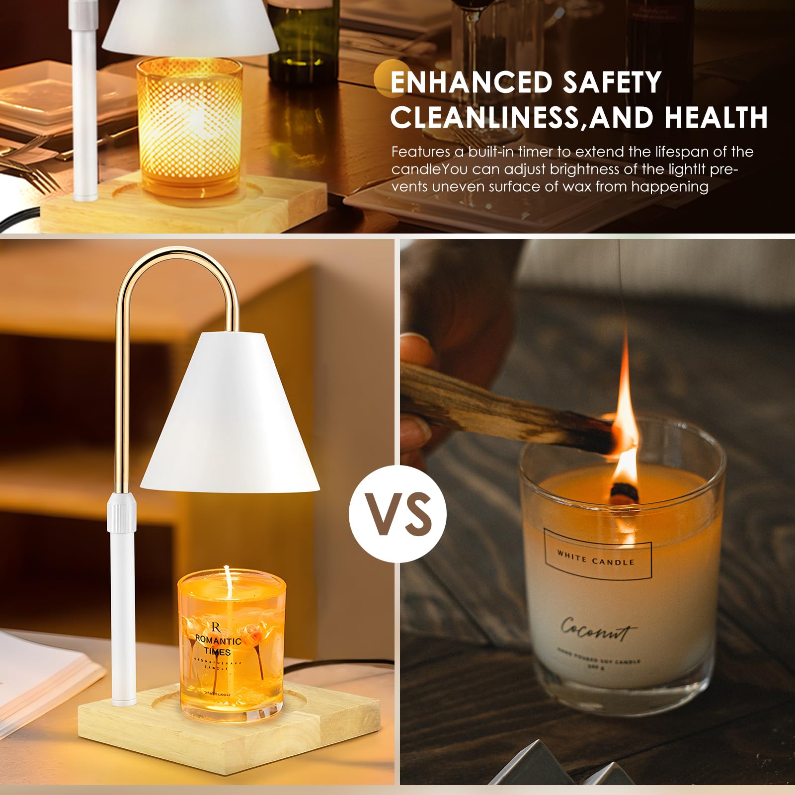 GyroVu Lampes à Bougie Chauffante - Lampe Chauffe-Bougie Avec