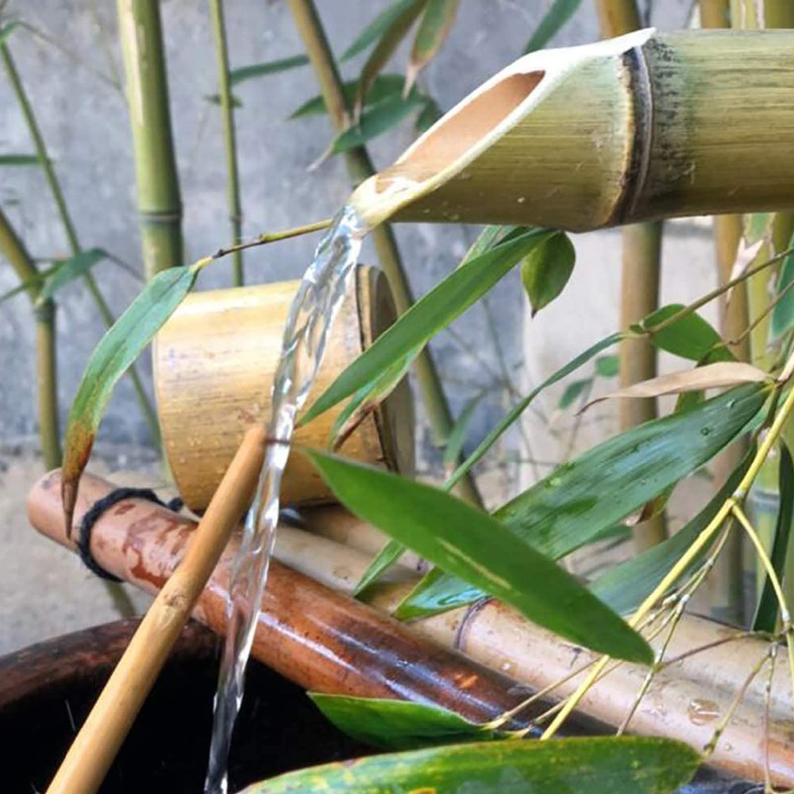 Zen-Garten-Brunnen Bambus Wasserspiel Pumpe Wasserlandschaft Japanischer Garten Dekoration Innen Außenbereich