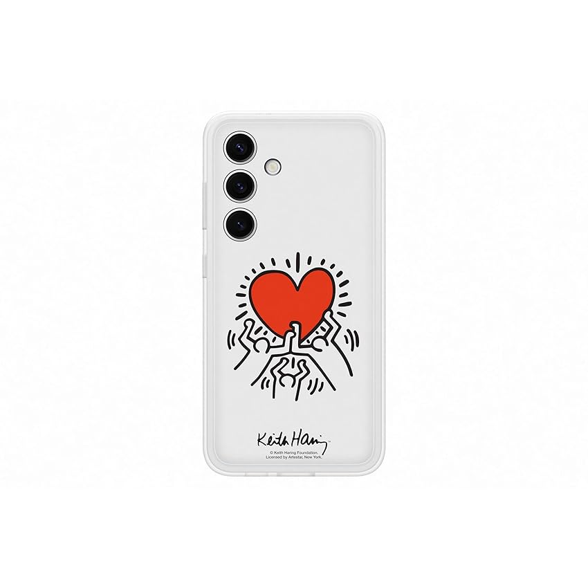 Samsung FlipSuit Case Cover per Galaxy S24, Card Keith Haring con tecnlogia NFC inclusa, White