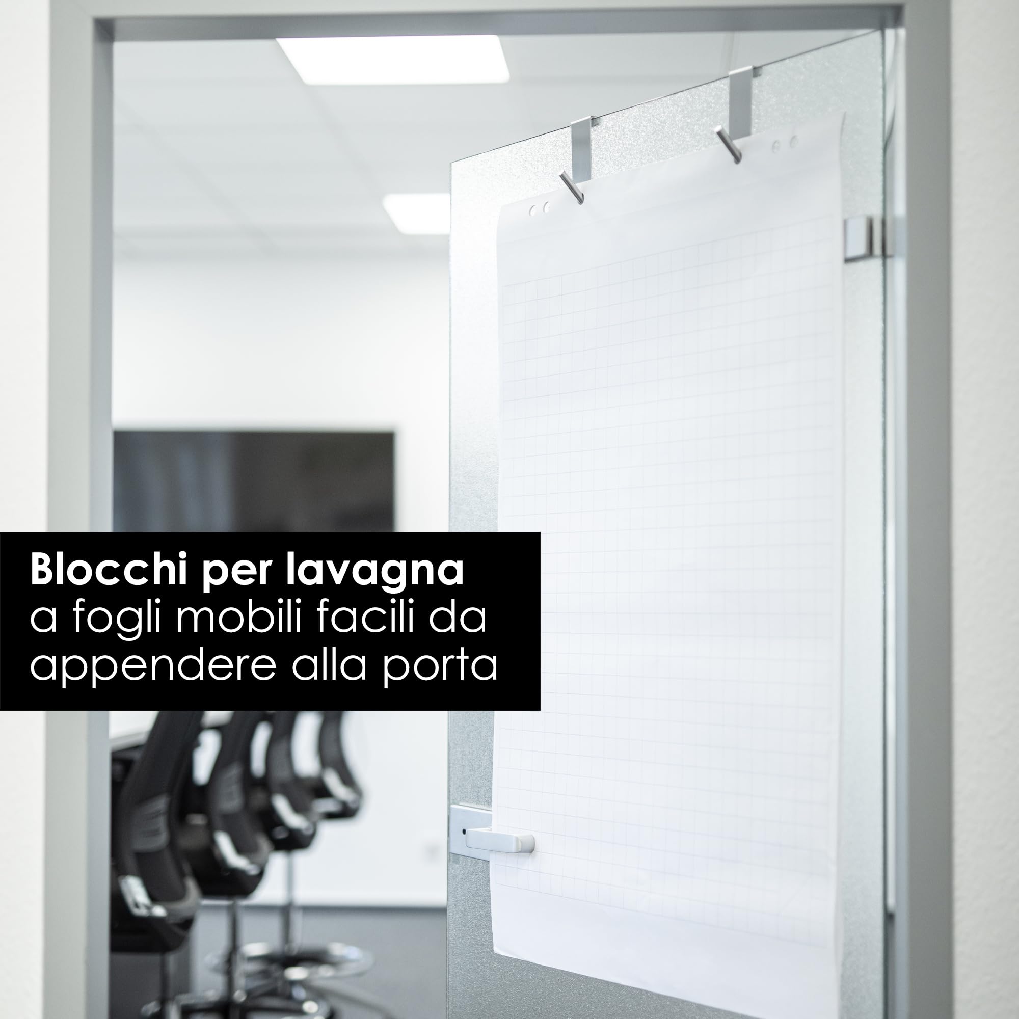 OfficeTree 2 Ganci Per Porta Sopra La Porta, in Acciaio Inox, Con Retro in Schiuma Come Protezione Superficiale - Appendiabiti de Porta - Ganci Appendiabiti - Gancio Appendiabiti - Gancio Per Porta