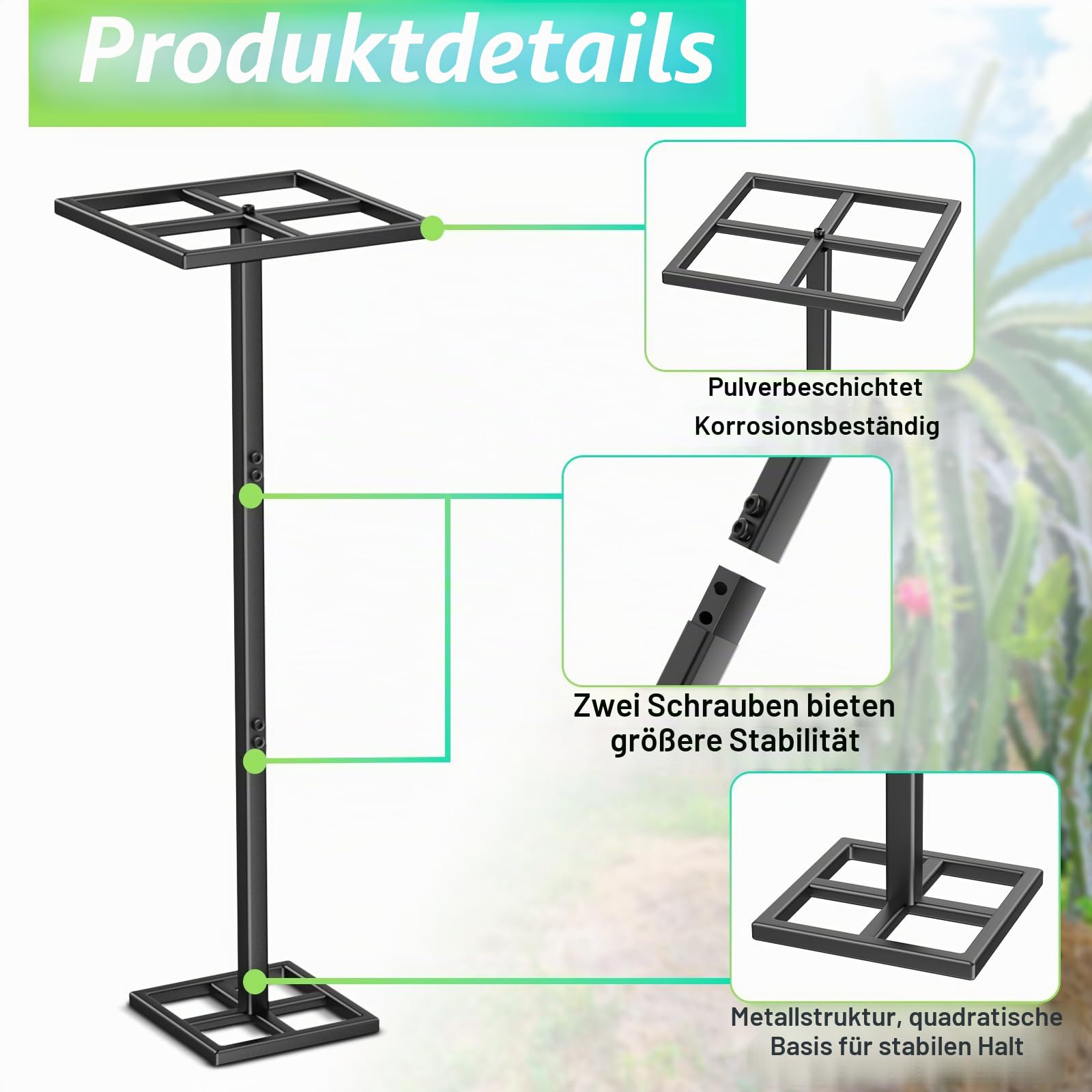 Metall Drachenfrucht-Gerüst,44" verstellbares Dragon Fruit Trellis