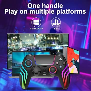 Wireless Controller for PS4 with LED Lighting,Compatible with PS4/Slim/Pro