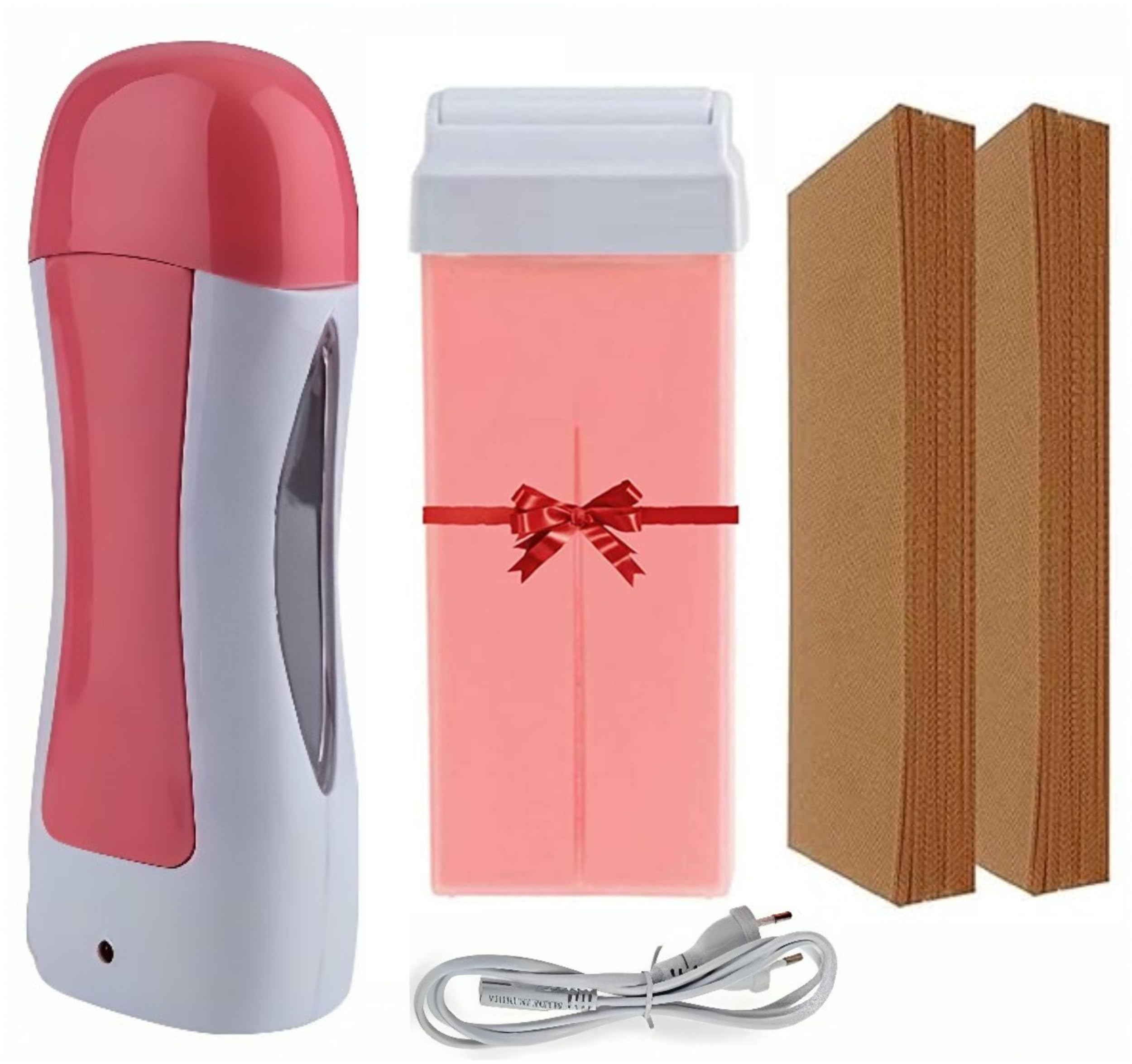 Roll on Wax Heater Machine & 1 Refill & 60 Strips || Wax Hair Removal Wax Kit Wax Heater machine Wax Refill Cartridge Wax Strips With Wipes Waxing kit for Women-image-31