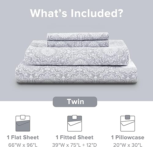 Vista 385 de Comfort Spaces - Sábanas con fundas de almohada Gris diamante