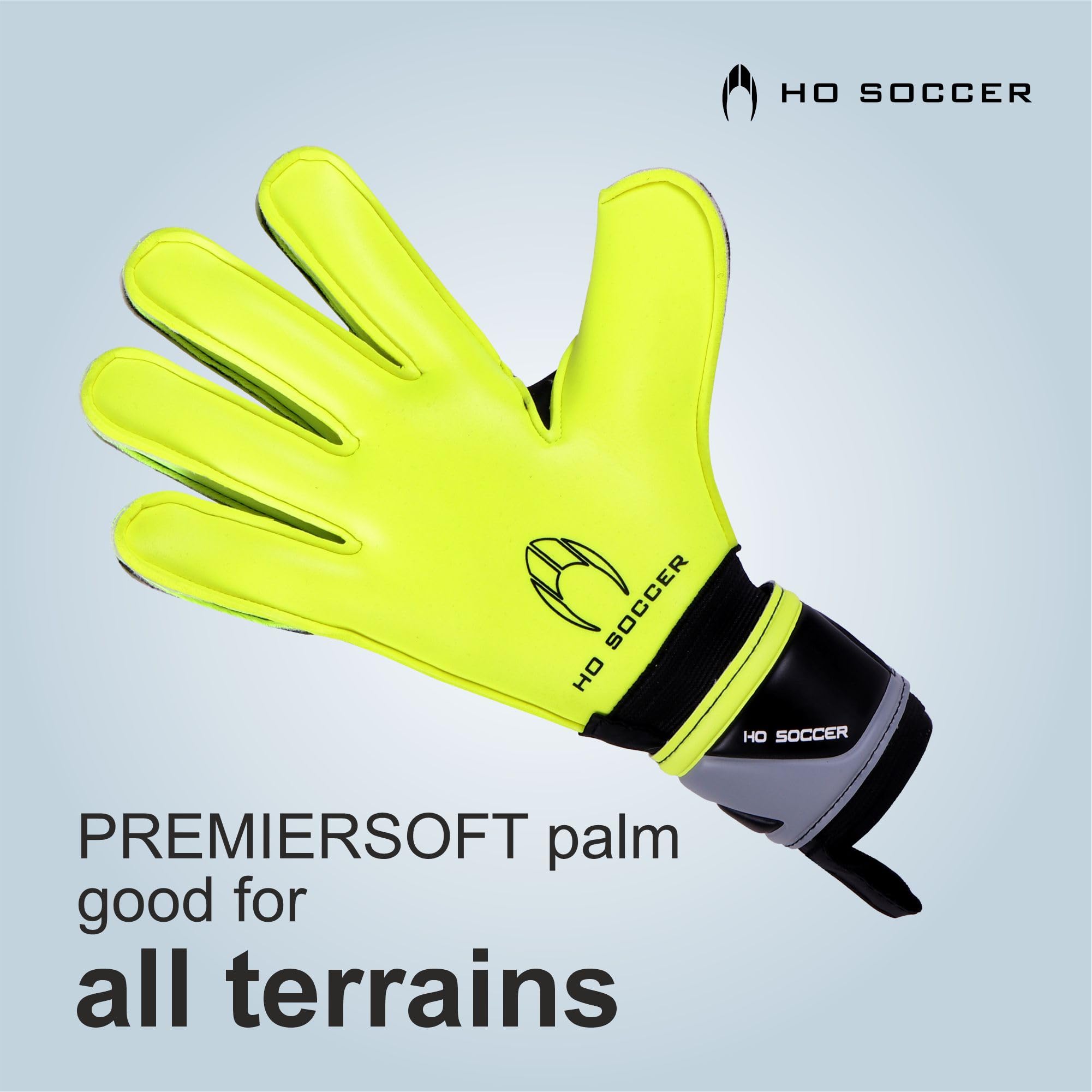Guantes de Portero KORAZA HO Soccer con Protección Dedos Extraíbles Gris Lima