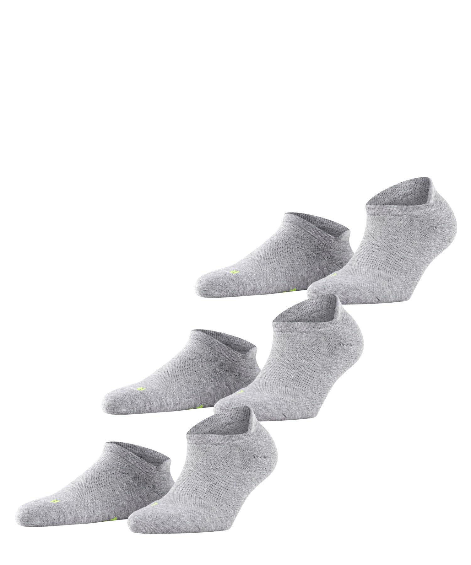 Falke Unisex Grey Light Melange 3775 Cool Kick Sneaker 3-Pack U Sn Soft Breathable Quick Drying Low-Cut Plain 3 Pairs Trainer Socks, Grey (Light Grey Melange 3775) New - Eco-Friendly, 11-12.5