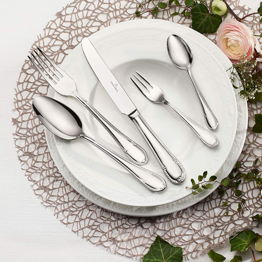 Villeroy & Boch - Mademoiselle Set di Posate 30 Pz. 30 Pezzi Argento,Platino, Lavabile in Lavastoviglie, 6 Persone, Forchette, Coltelli, Cucchiaio, Acciaio Inossidabile