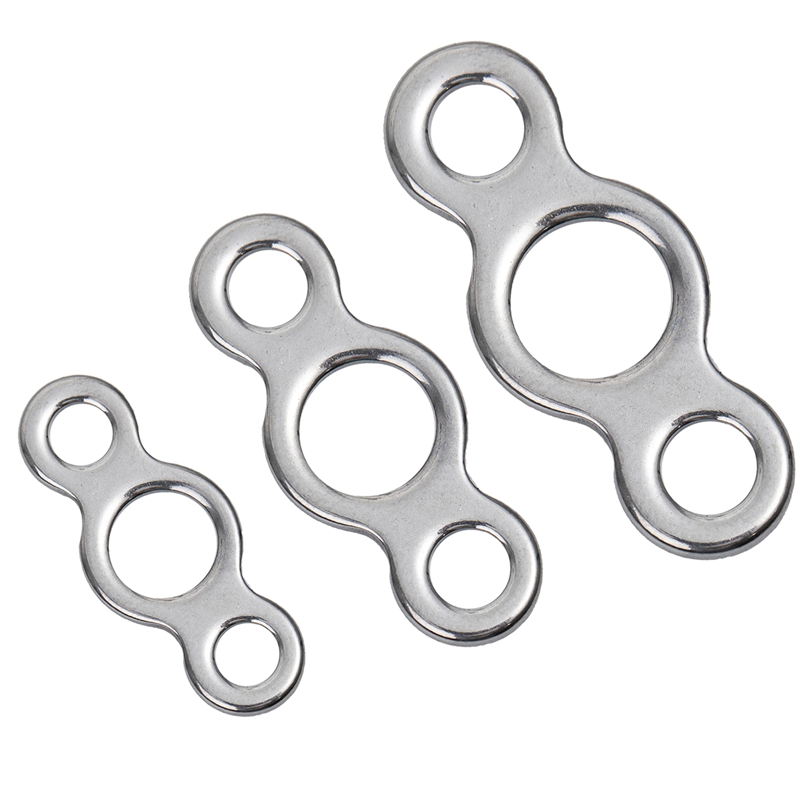 Greatfishing Stainless Steel Fishing Rings Set Multiple Sizes Various Shapes Solid Rings for Jigging Fishing Assist Hooks Fishing Lures Connector 60pcs 3 Holes Rings