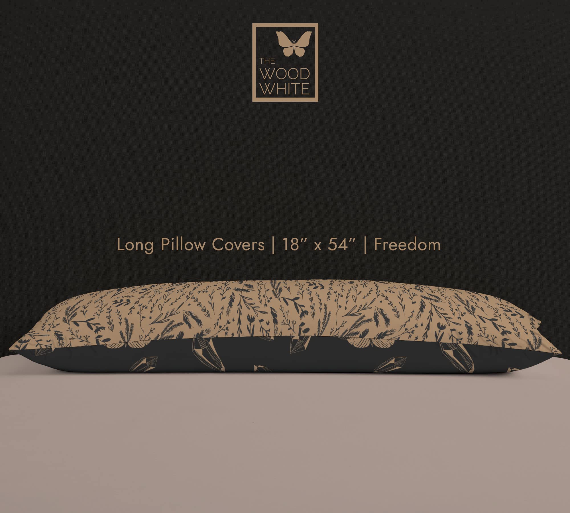 THE WOOD WHITE Soft Matty Cotton Fabric Pillow Cover for Cuddle Pillow, Full Body Pillow Cover Long Pillow Cover, Beige