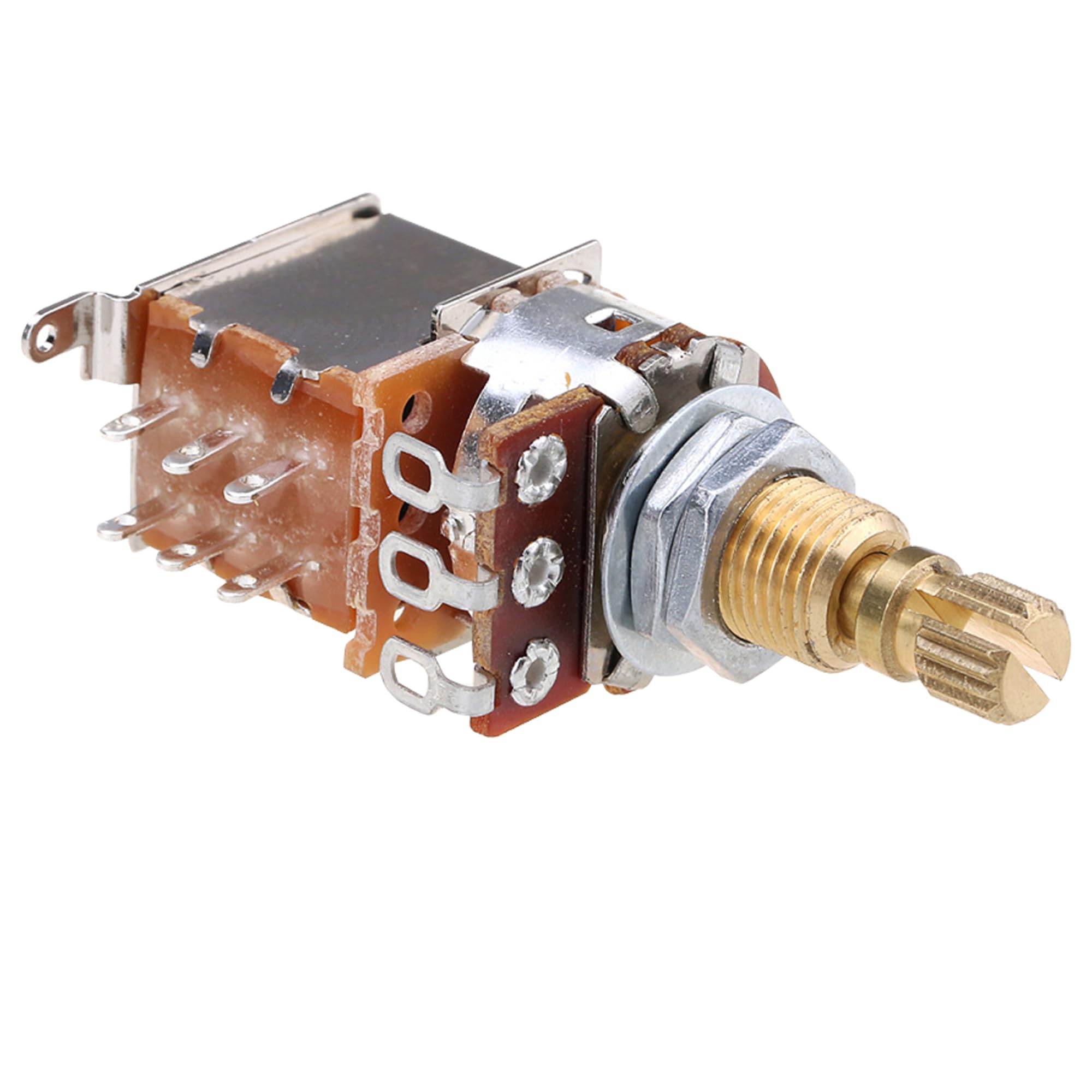 Musiclily Pro Brass Full Metryczna Potencjometr Gitaryowy Push Push A250K Logarytmiczny do Gitary Elektrycznej i Basowych (2 szt.)