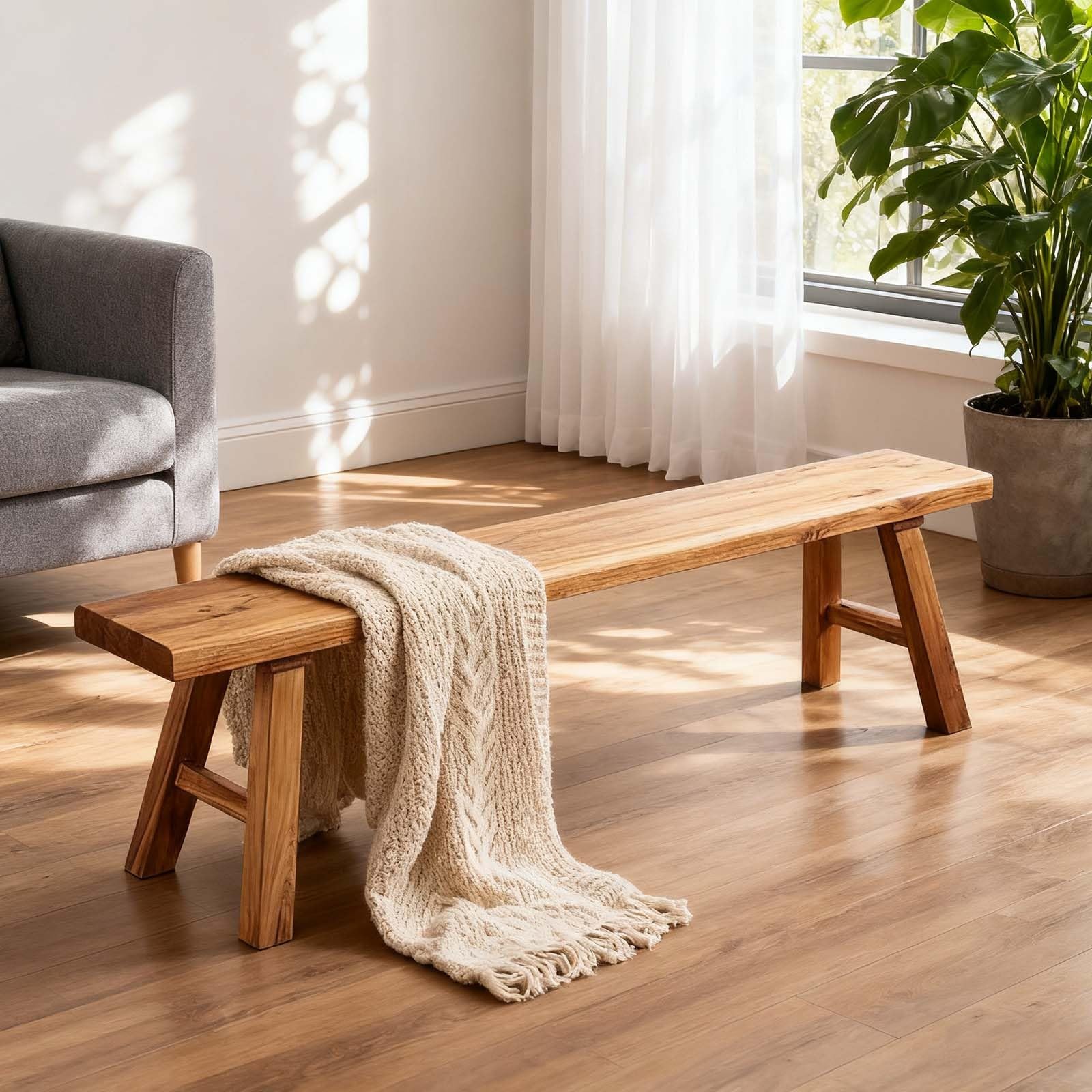 Amazon.com - Narrow Entryway Bench Farmhouse Wood End of Bed Bench