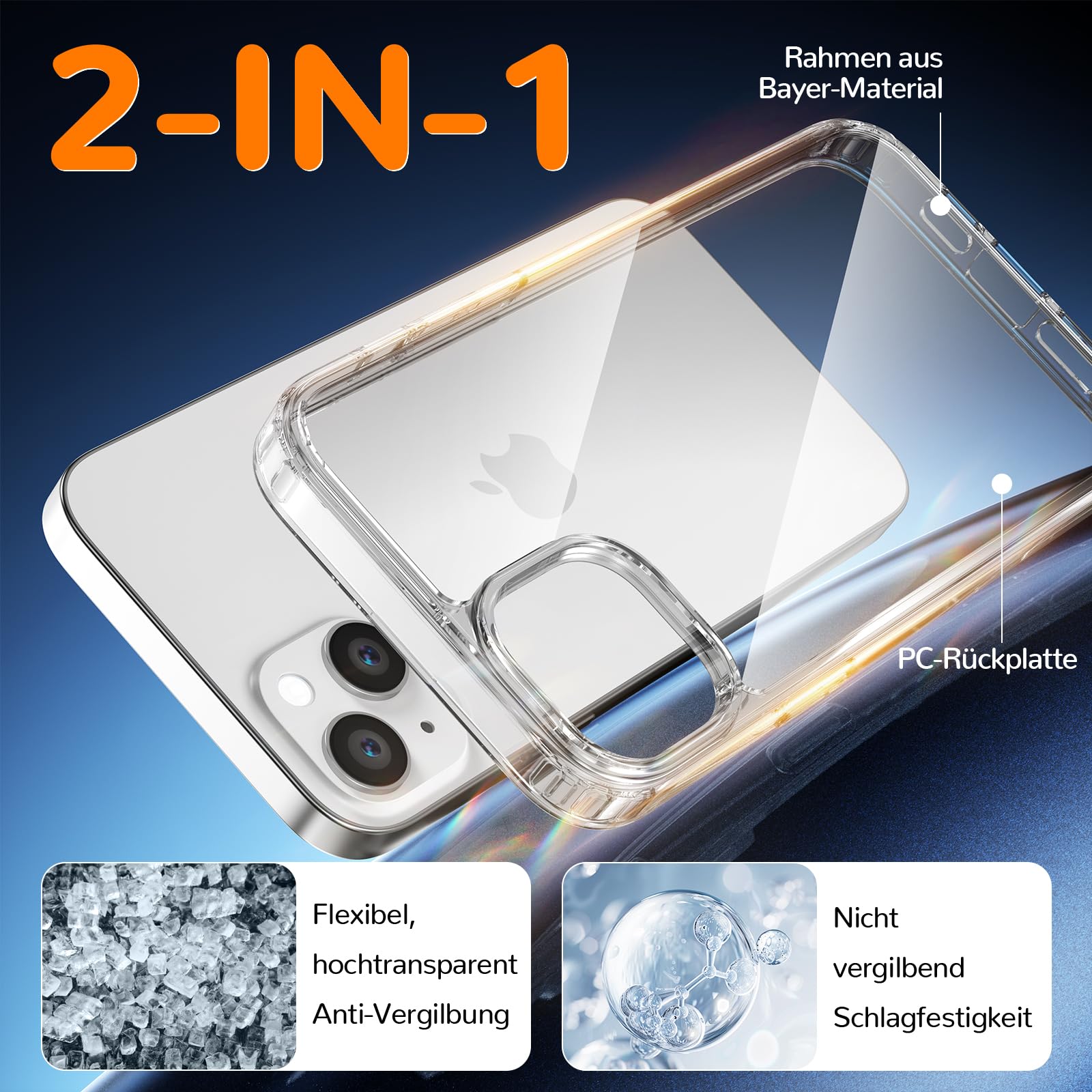 Clear Case for iPhone 15, Ultra Thin, Shockproof TPU Cover, Anti-Yellowing, Crystal Clear, Phone Case for Apple iPhone 15 - Clear — view 4