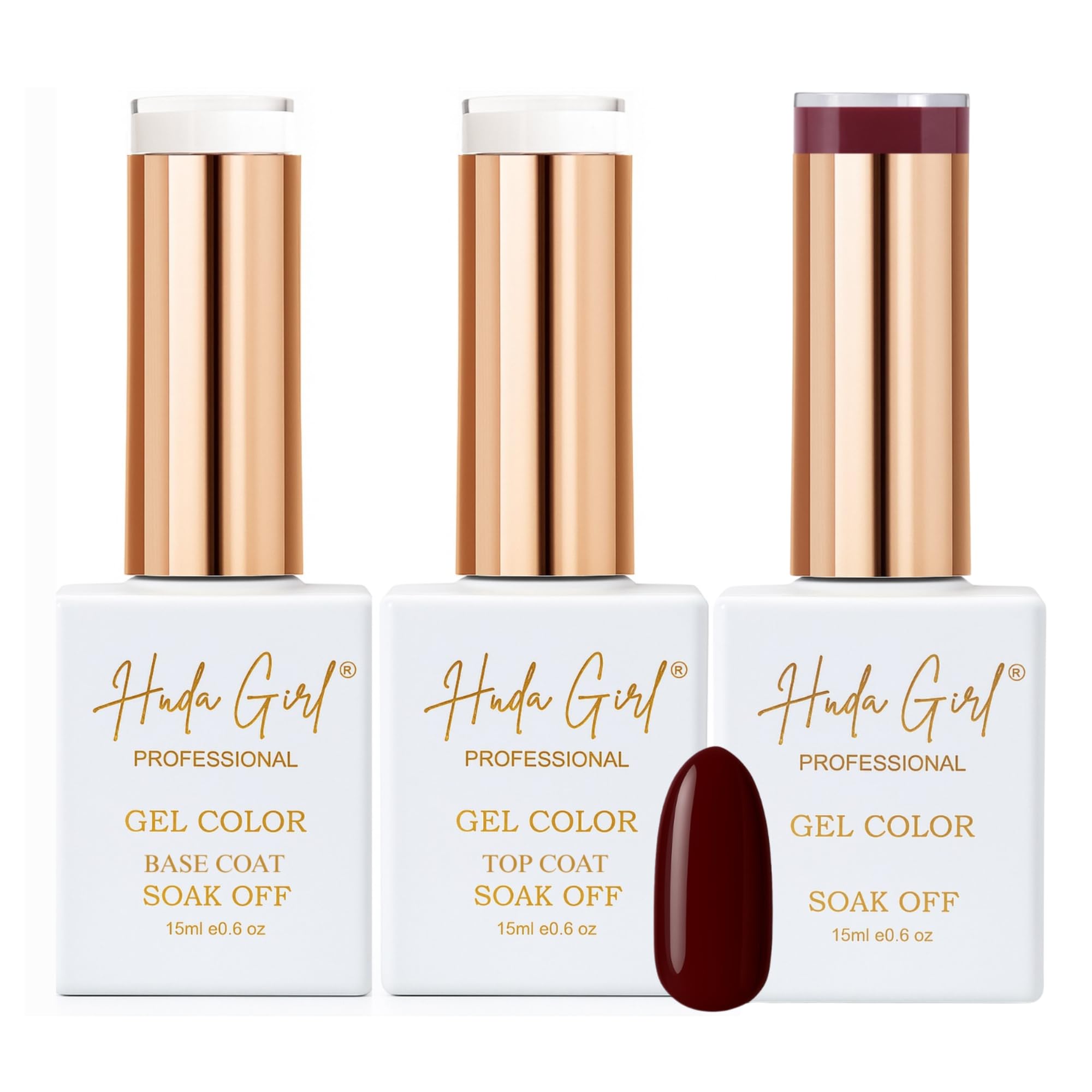 HUDA GIRL Professional Red Wine UV Gel Nail Polish Set with Top Coat & Base Coat UV Gel for Womens, Lasts Upto 30 Days, Super Glossy Finish, Non-Chipping & Smudge-Proof-image-12