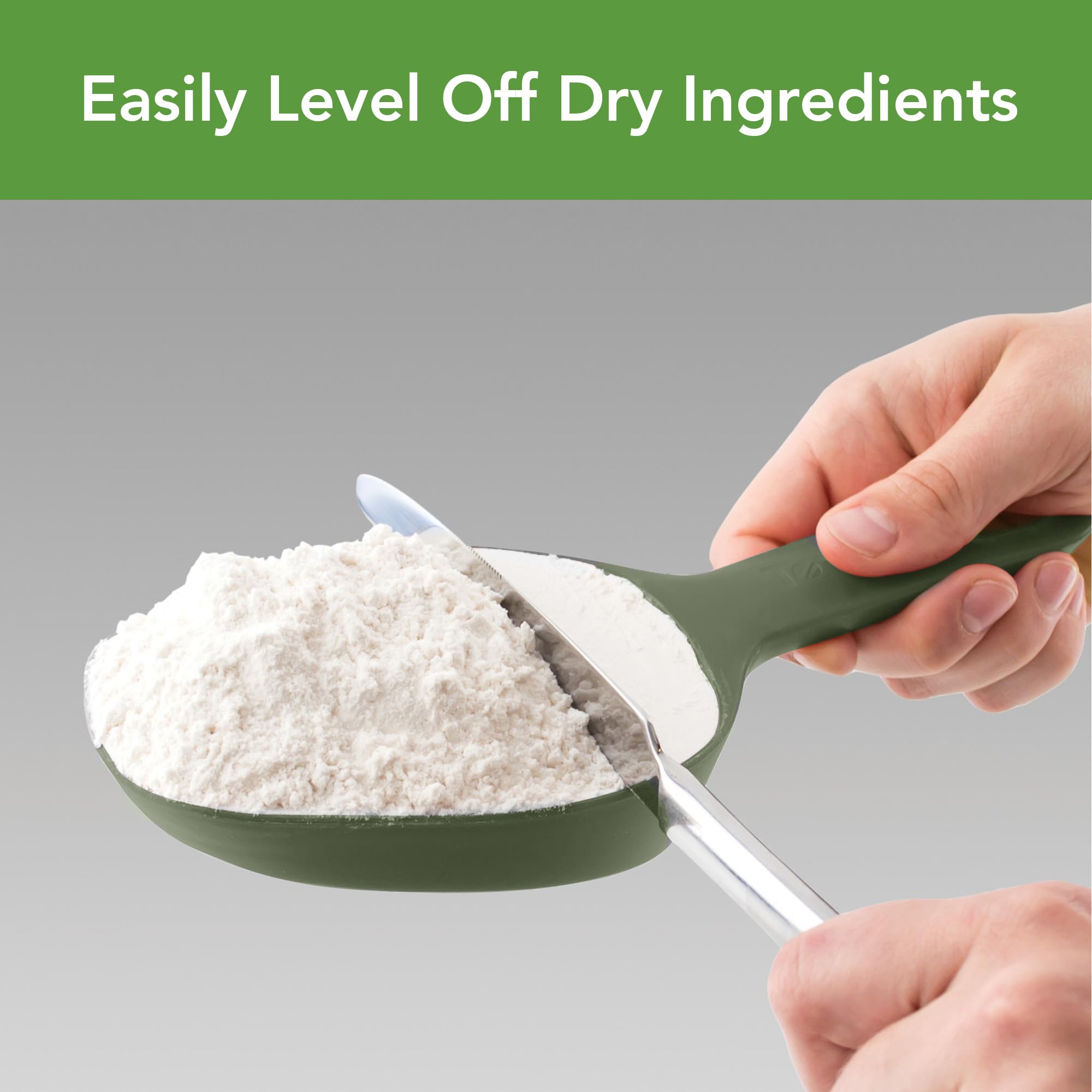Tovolo Scoop & Sift, ergonomisches feinmaschiges Sieb Mehlsieb, einfache Schaufel 1 Messbecher, spülmaschinenfestes Backwerkzeug zum Staubwischen & Belüften Thymian